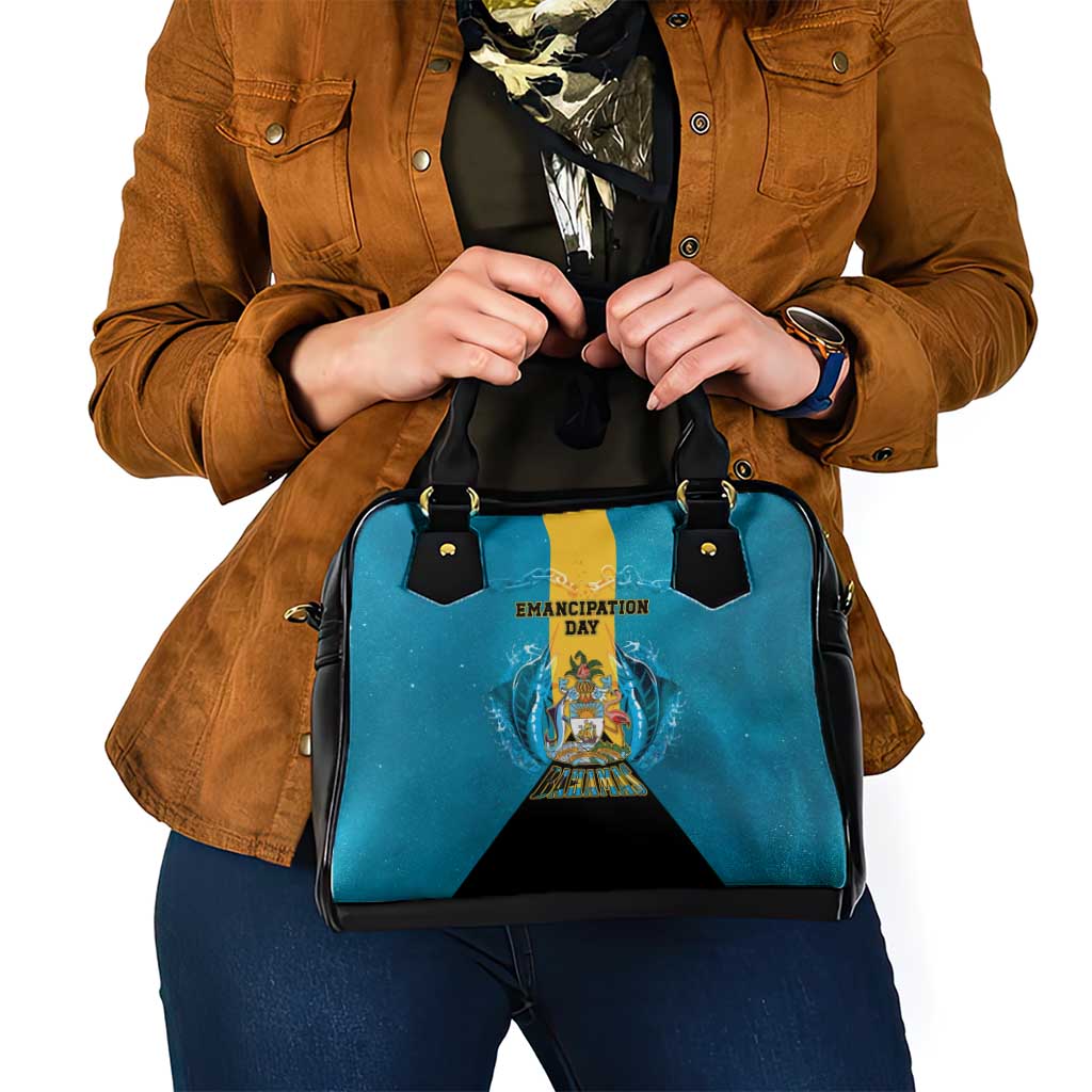 Bahamas Emancipation Day Shoulder Handbag Blue Marlin With Coat Of Arms LT05