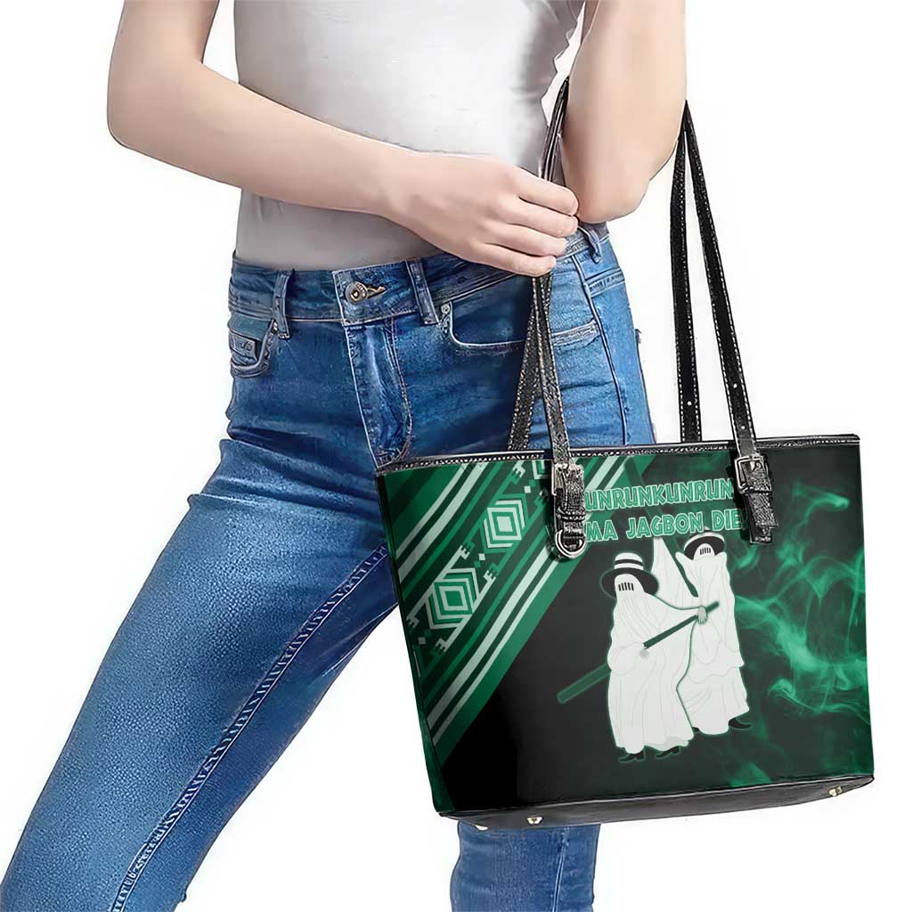 Nigeria Yoruba Festival Leather Tote Bag Eko Spirit Eyo Masquerade LT05