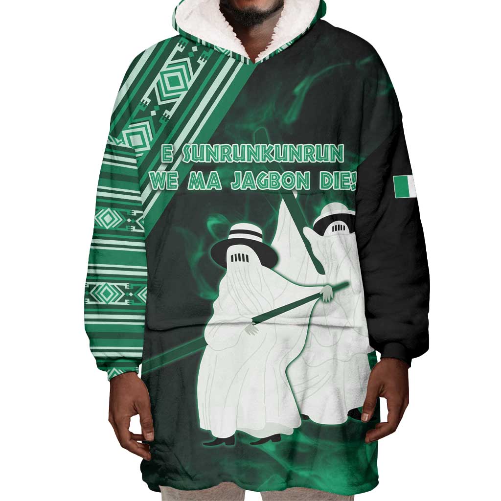 Nigeria Yoruba Festival Wearable Blanket Hoodie Eko Spirit Eyo Masquerade LT05