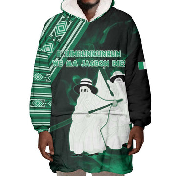 Nigeria Yoruba Festival Wearable Blanket Hoodie Eko Spirit Eyo Masquerade LT05
