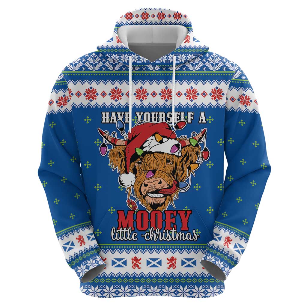 Scotland Christmas Hoodie Mooey Xmas Highland Cow LT05