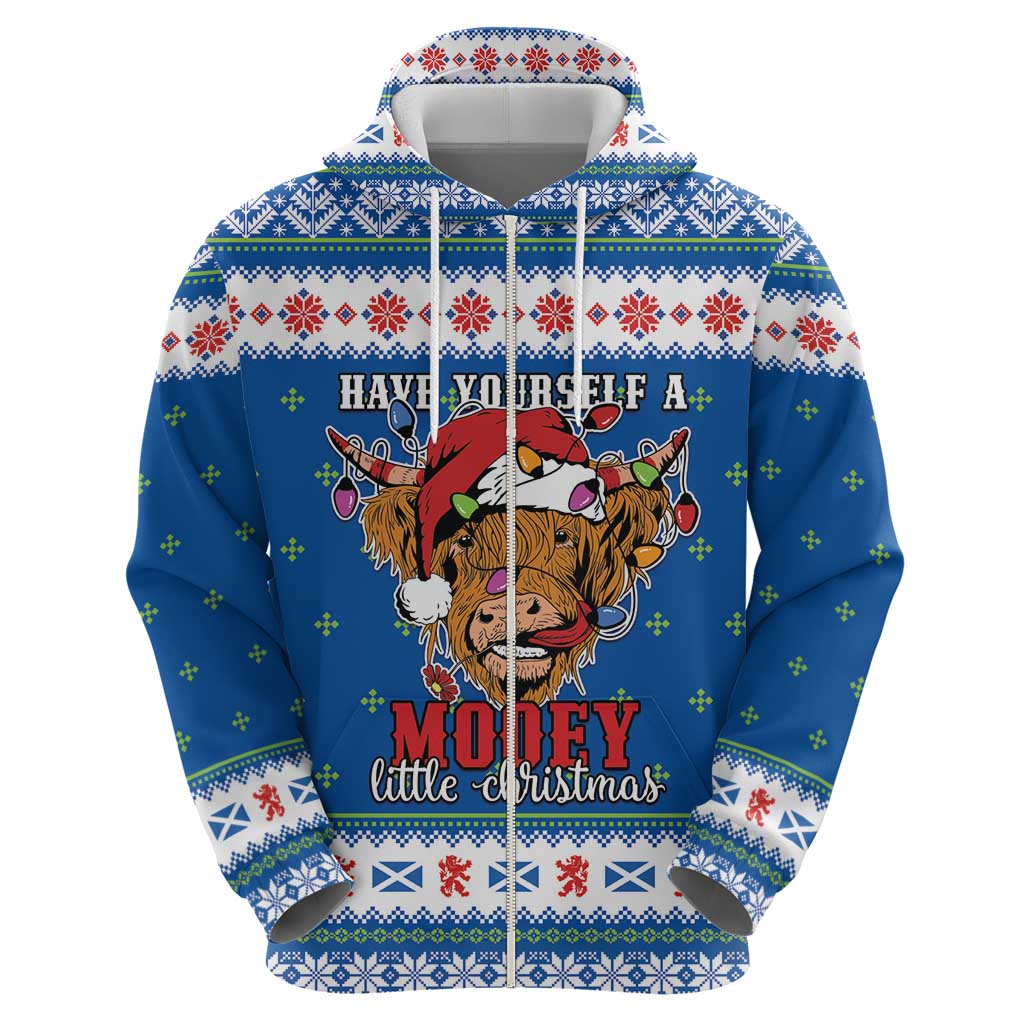 Scotland Christmas Hoodie Mooey Xmas Highland Cow LT05