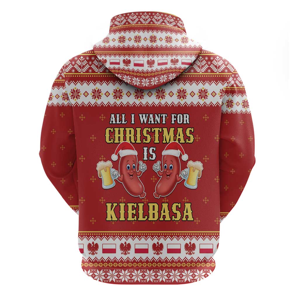 Poland Christmas Hoodie All I Want For Xmas Is Kielbasa LT05