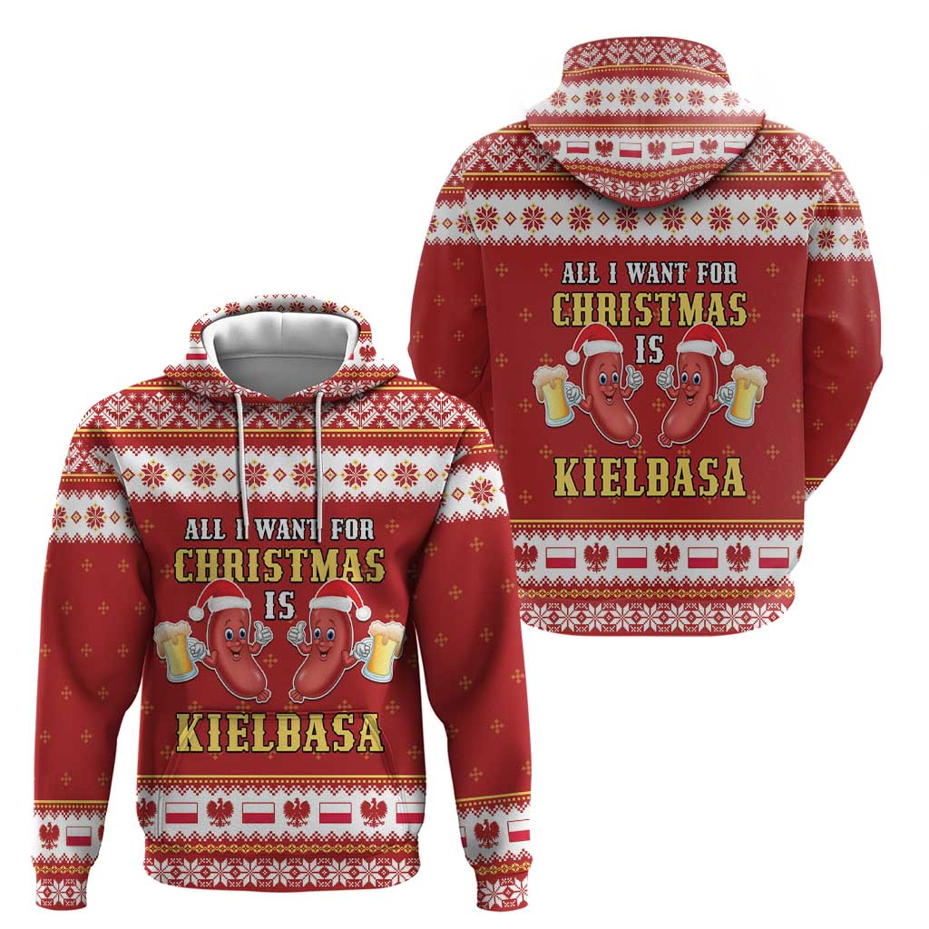 Poland Christmas Hoodie All I Want For Xmas Is Kielbasa LT05