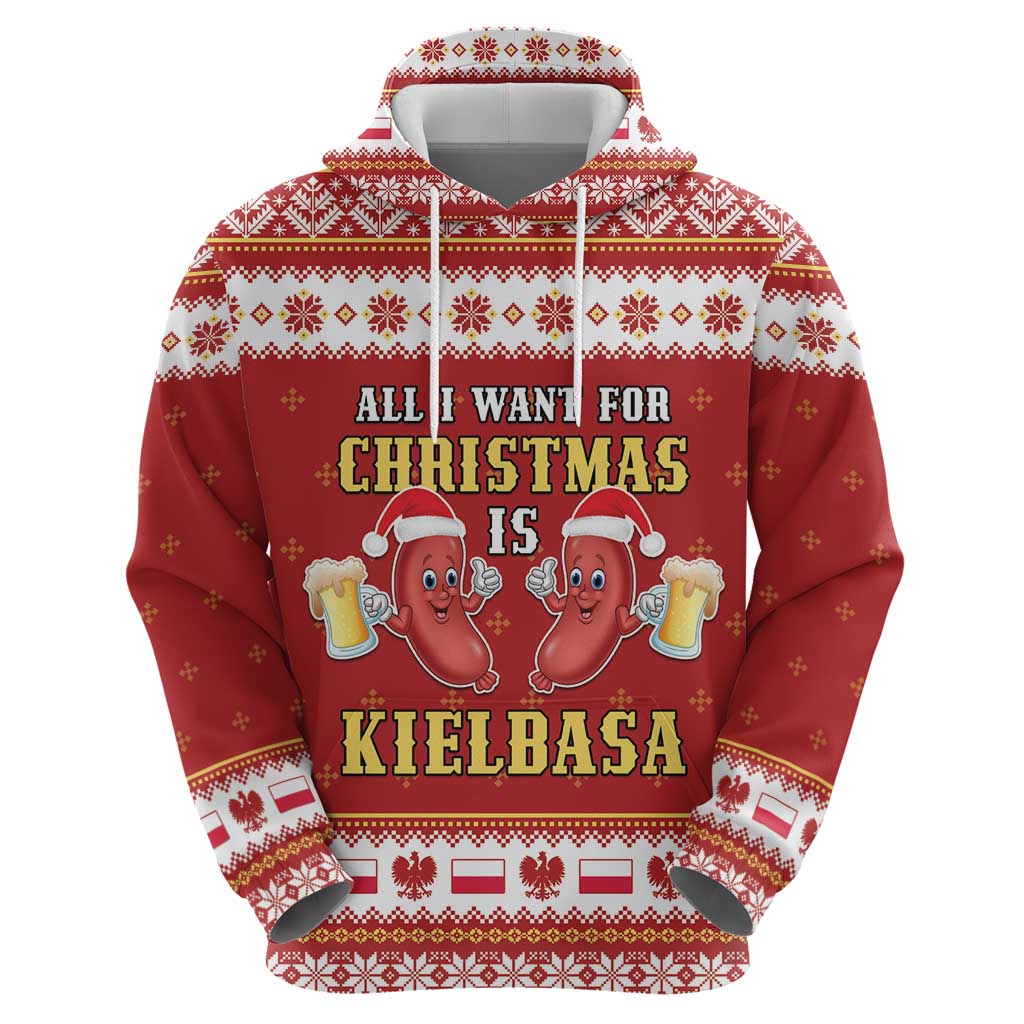 Poland Christmas Hoodie All I Want For Xmas Is Kielbasa LT05