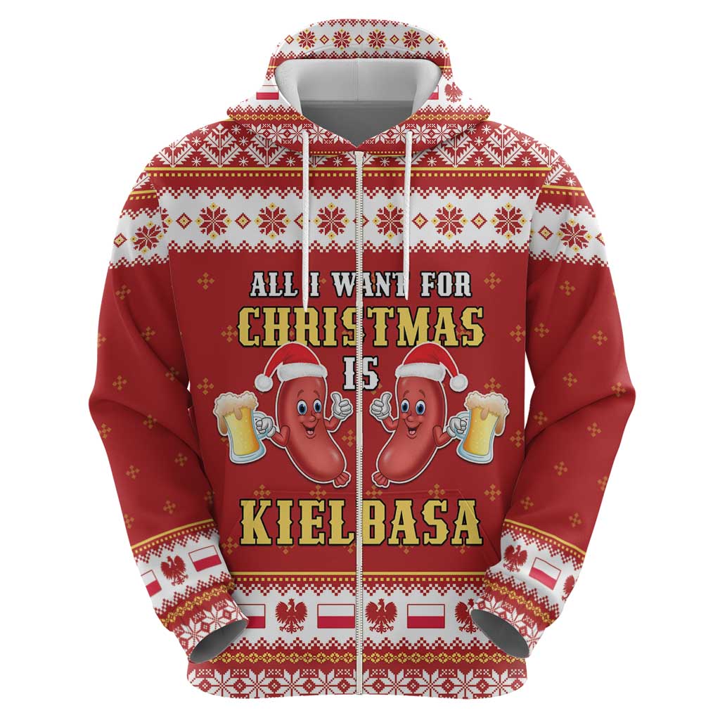 Poland Christmas Hoodie All I Want For Xmas Is Kielbasa LT05