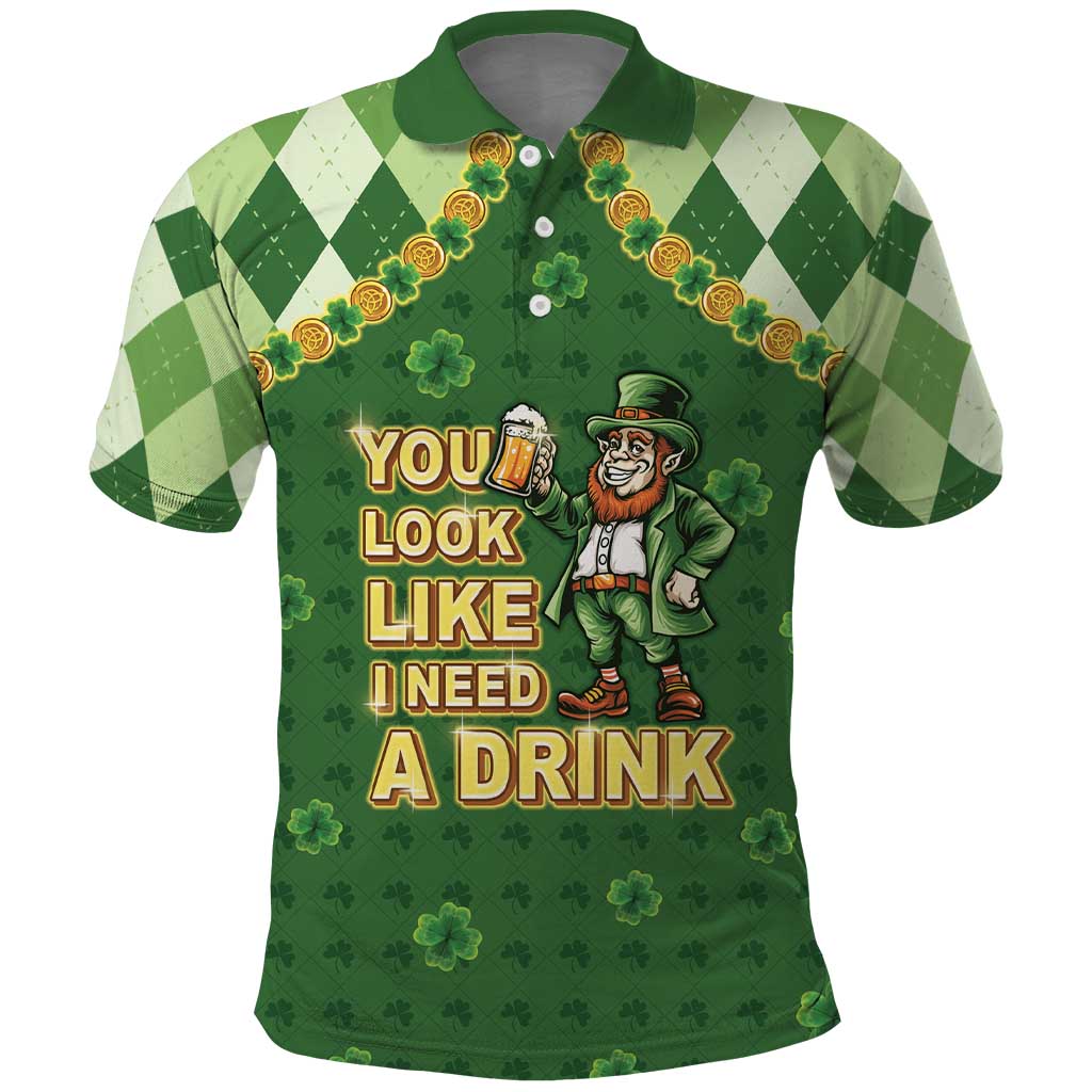 Happy St Patrick's Day Polo Shirt Leprechaun With Beer LT05