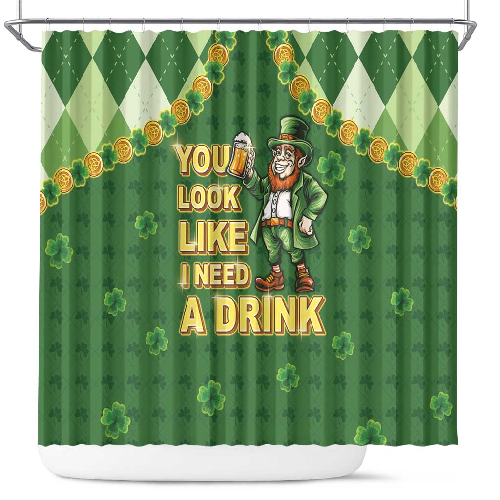 Happy St Patrick's Day Shower Curtain Leprechaun With Beer LT05