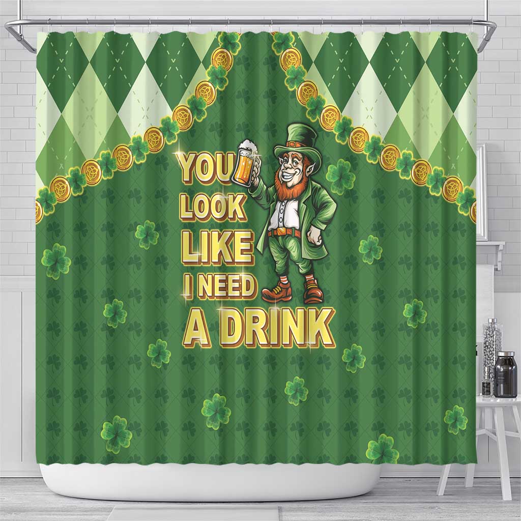Happy St Patrick's Day Shower Curtain Leprechaun With Beer LT05