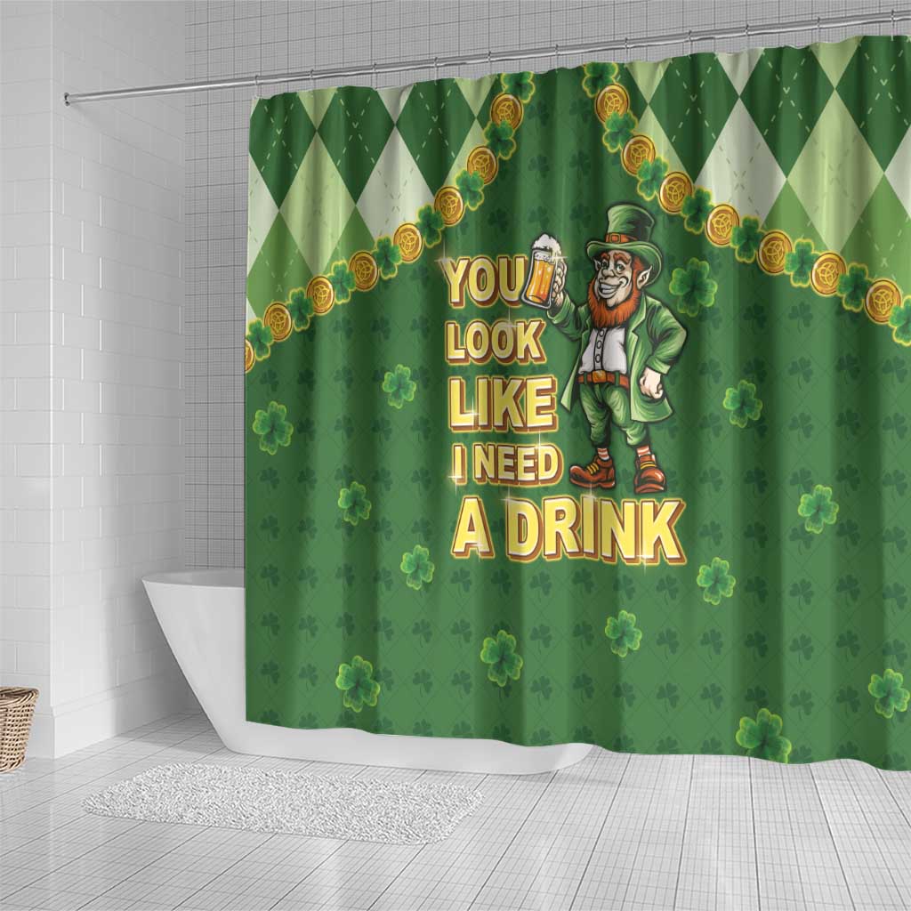 Happy St Patrick's Day Shower Curtain Leprechaun With Beer LT05