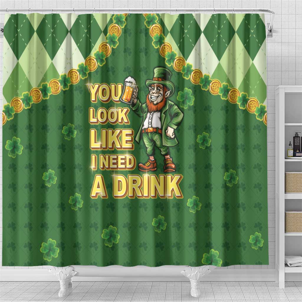 Happy St Patrick's Day Shower Curtain Leprechaun With Beer LT05