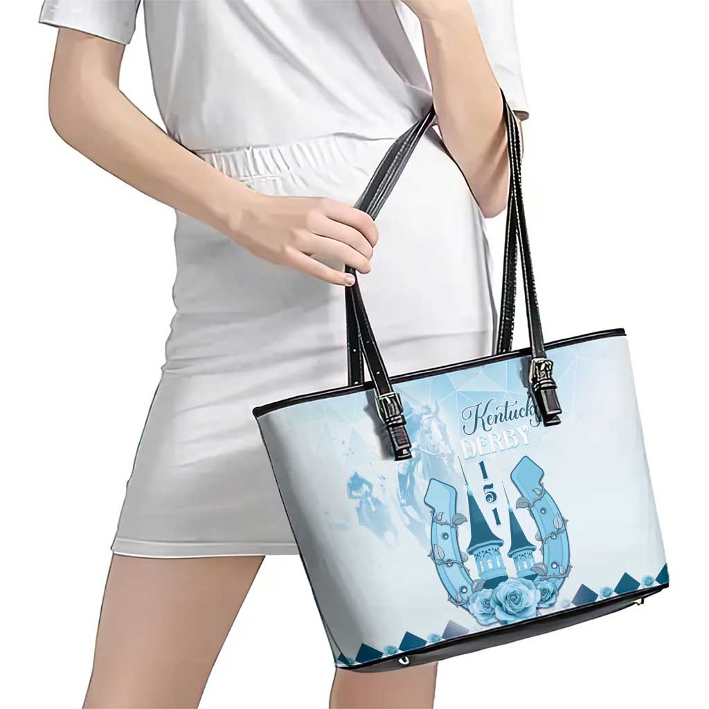 Kentucky Horse Racing Leather Tote Bag 151st Anniversary Blue Version LT05