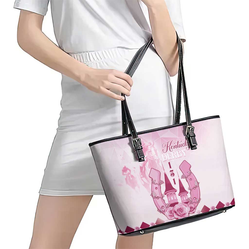 Kentucky Horse Racing Leather Tote Bag 151st Anniversary Pink Version LT05
