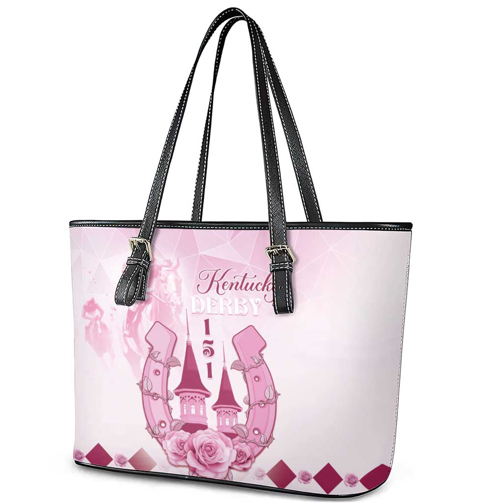 Kentucky Horse Racing Leather Tote Bag 151st Anniversary Pink Version LT05