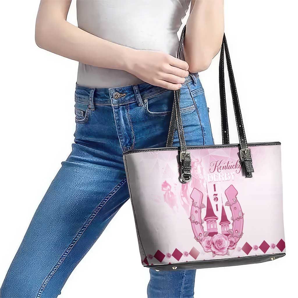 Kentucky Horse Racing Leather Tote Bag 151st Anniversary Pink Version LT05