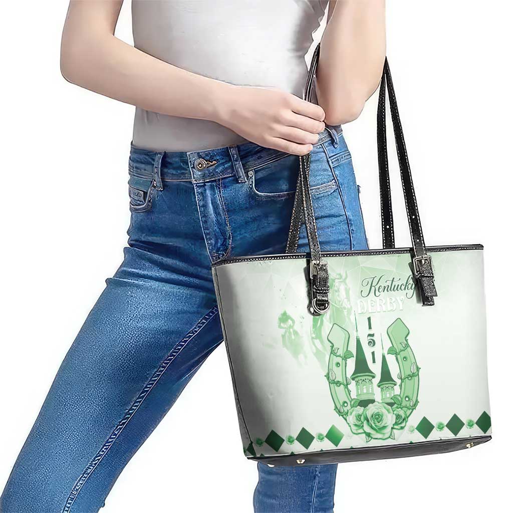 Kentucky Horse Racing Leather Tote Bag 151st Anniversary Green Version LT05