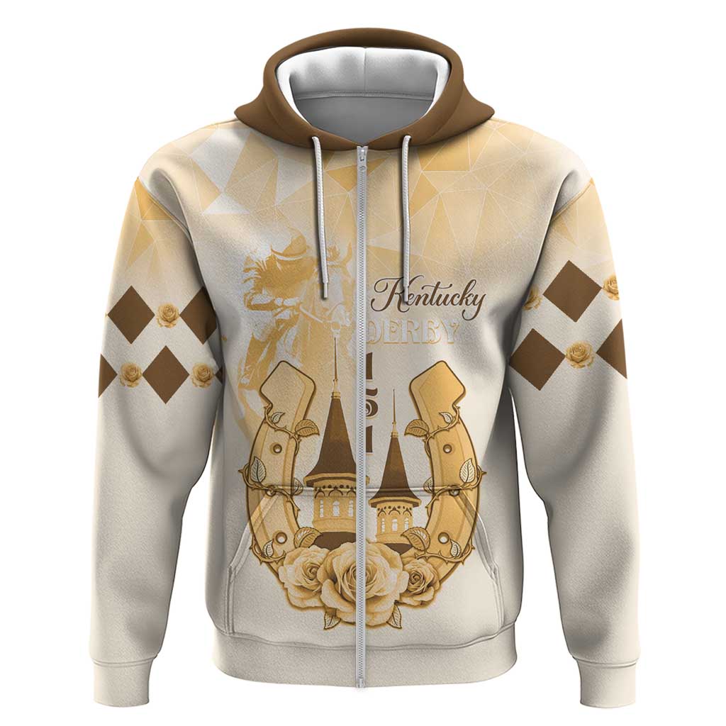 Kentucky Horse Racing Hoodie 151st Anniversary Beige Version LT05