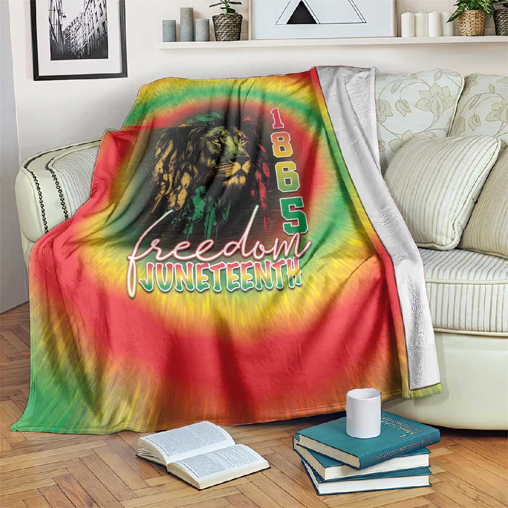 Juneteenth Freedom Day Blanket Reggae Tie Dye Style LT05