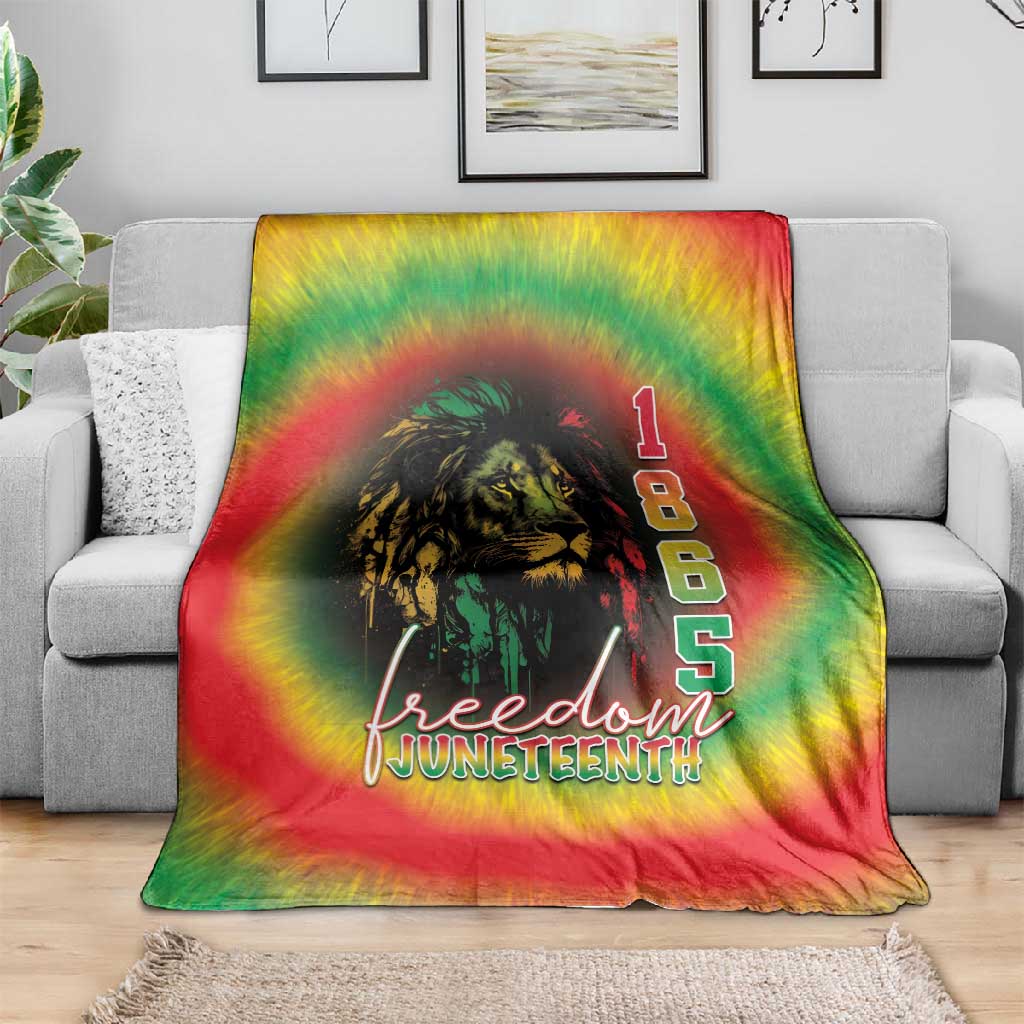 Juneteenth Freedom Day Blanket Reggae Tie Dye Style LT05