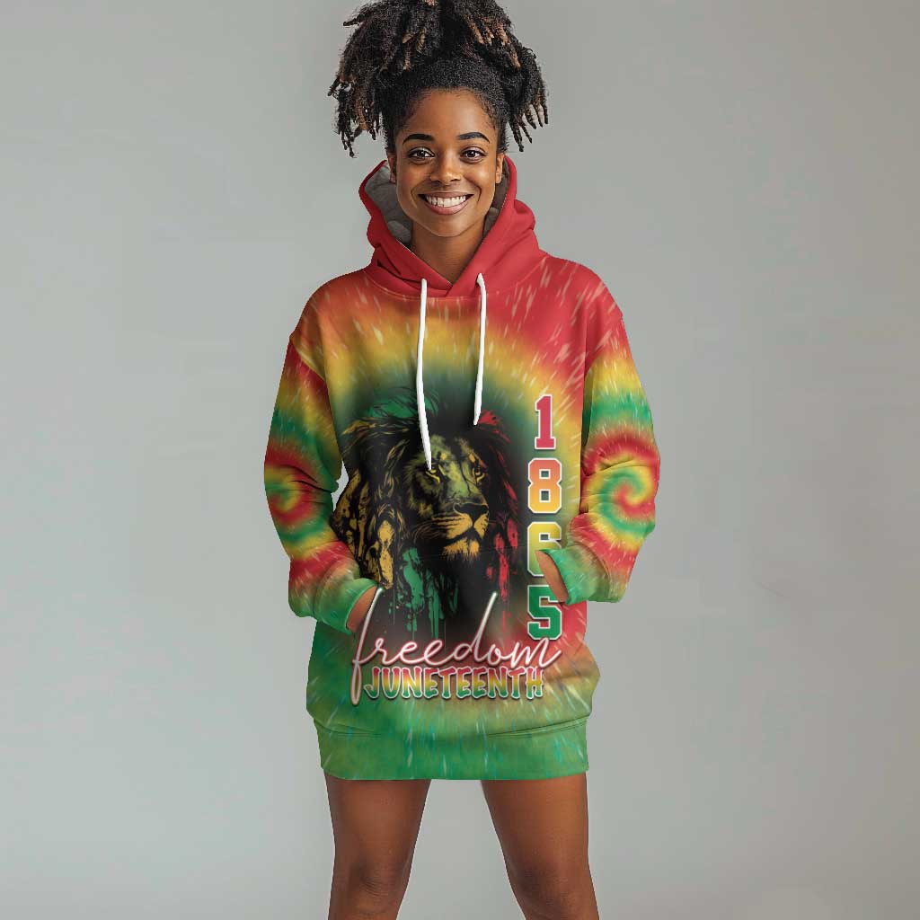 Juneteenth Freedom Day Hoodie Dress Reggae Tie Dye Style LT05