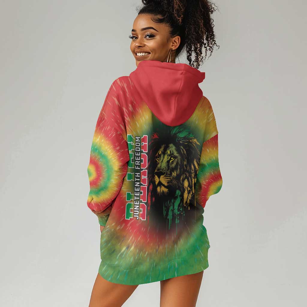 Juneteenth Freedom Day Hoodie Dress Reggae Tie Dye Style LT05
