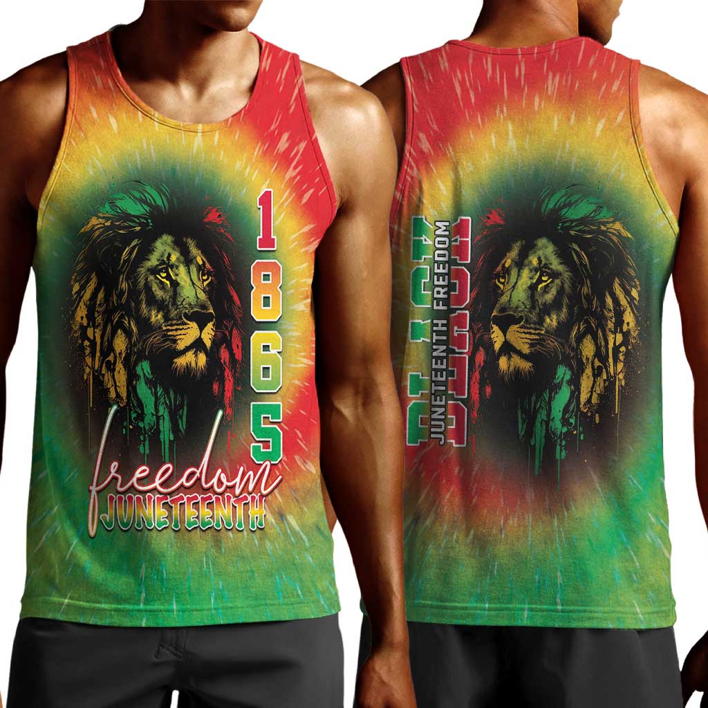 Juneteenth Freedom Day Men Tank Top Reggae Tie Dye Style LT05