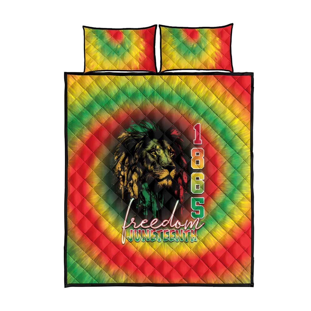 Juneteenth Freedom Day Quilt Bed Set Reggae Tie Dye Style LT05