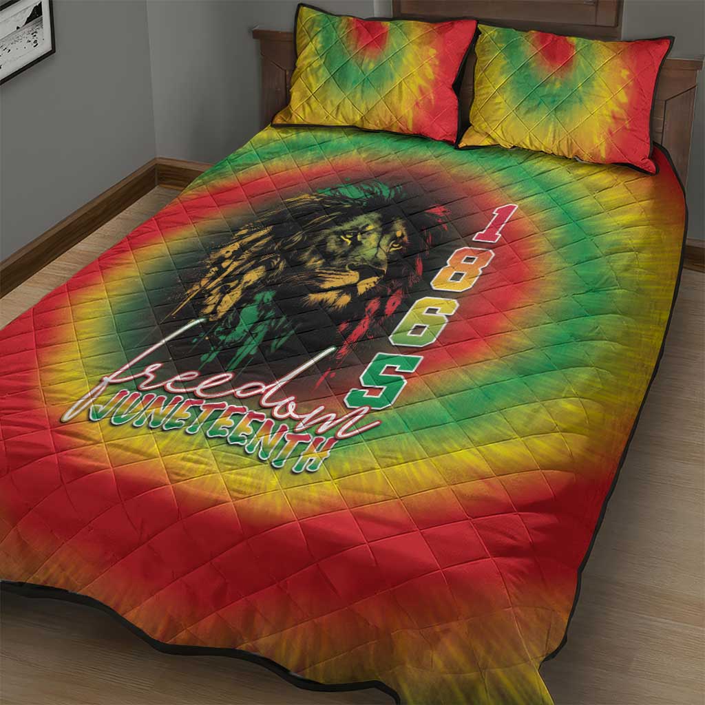 Juneteenth Freedom Day Quilt Bed Set Reggae Tie Dye Style LT05