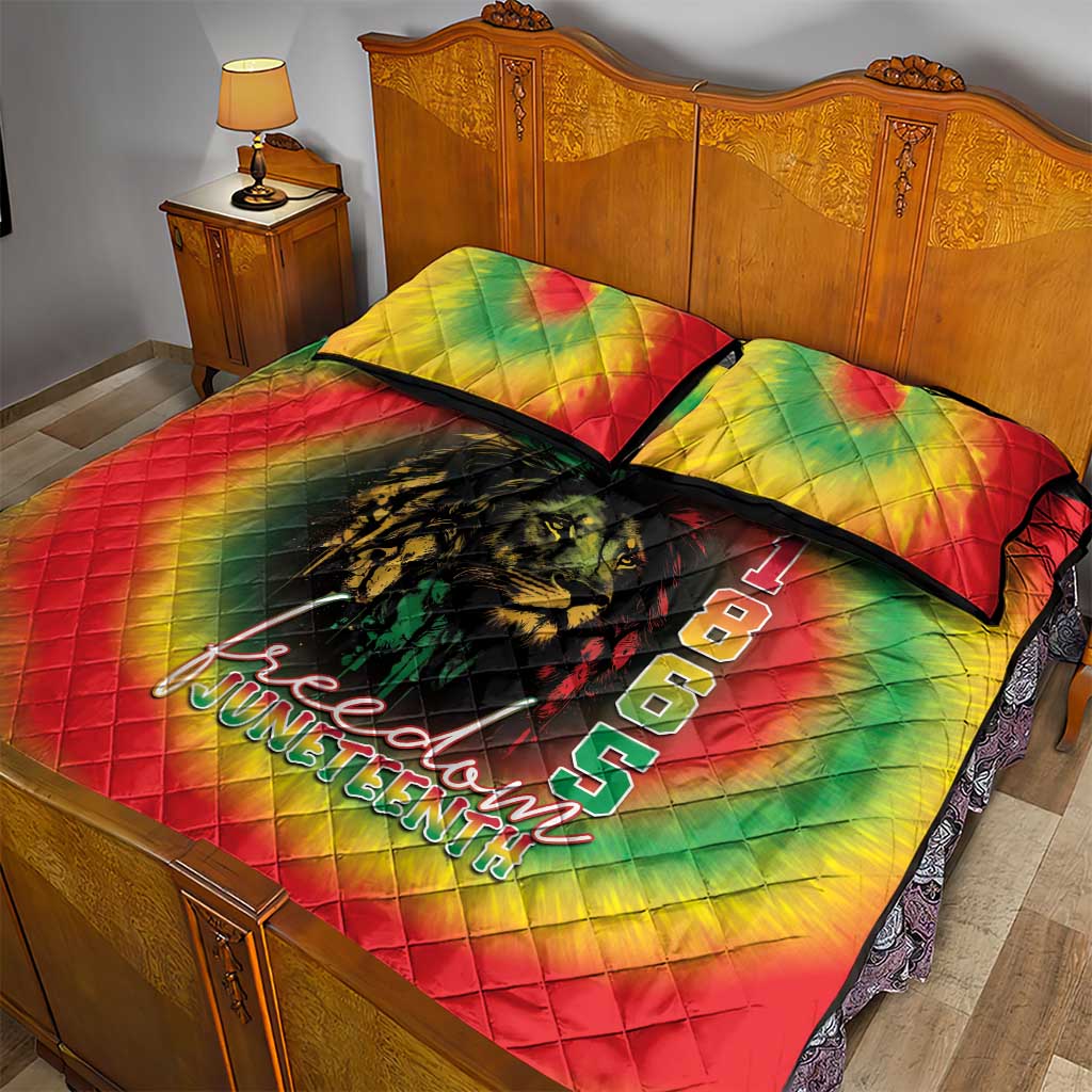 Juneteenth Freedom Day Quilt Bed Set Reggae Tie Dye Style LT05