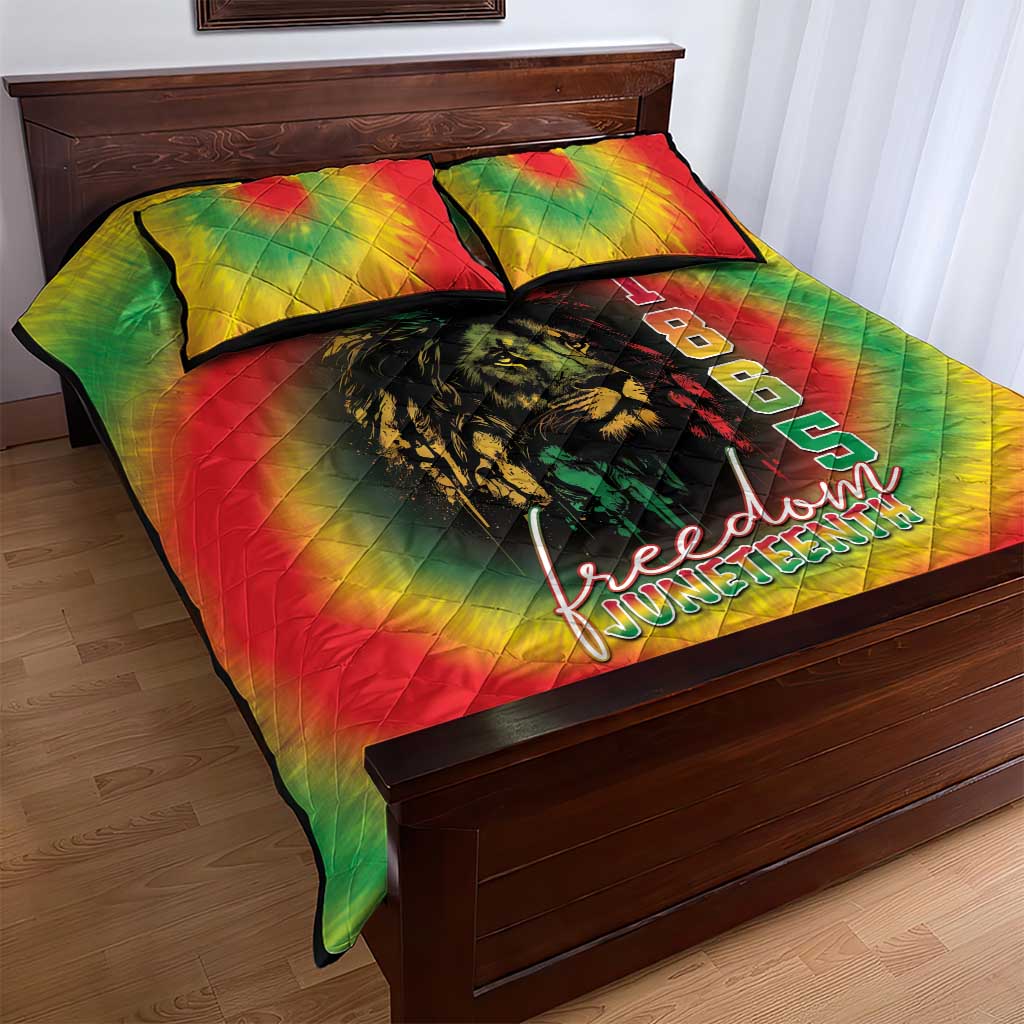 Juneteenth Freedom Day Quilt Bed Set Reggae Tie Dye Style LT05