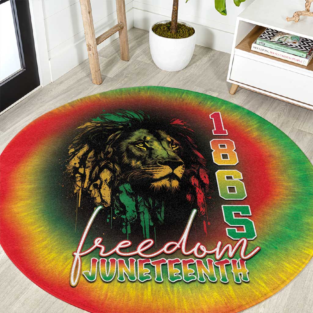 Juneteenth Freedom Day Round Carpet Reggae Tie Dye Style LT05