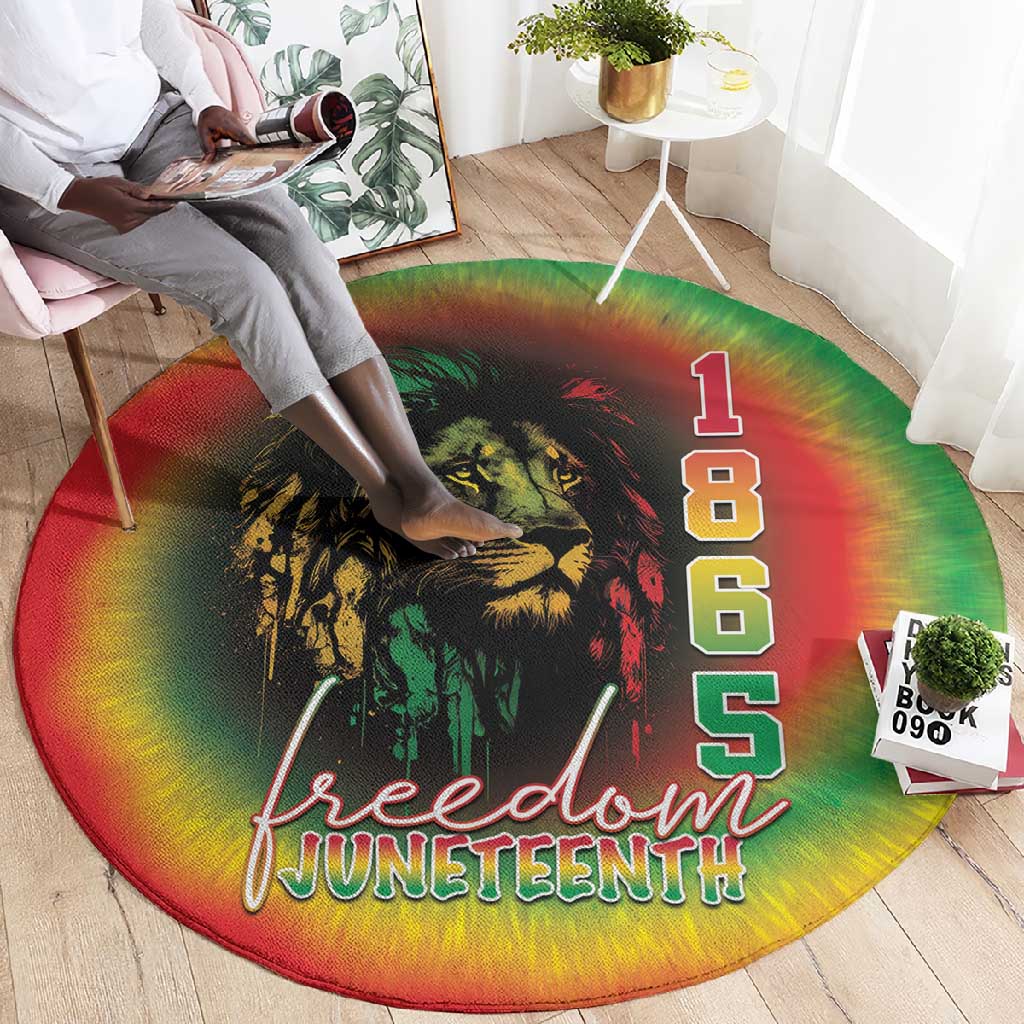 Juneteenth Freedom Day Round Carpet Reggae Tie Dye Style LT05