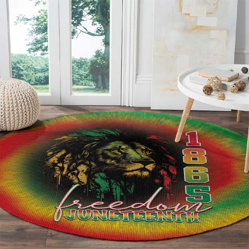 Juneteenth Freedom Day Round Carpet Reggae Tie Dye Style LT05
