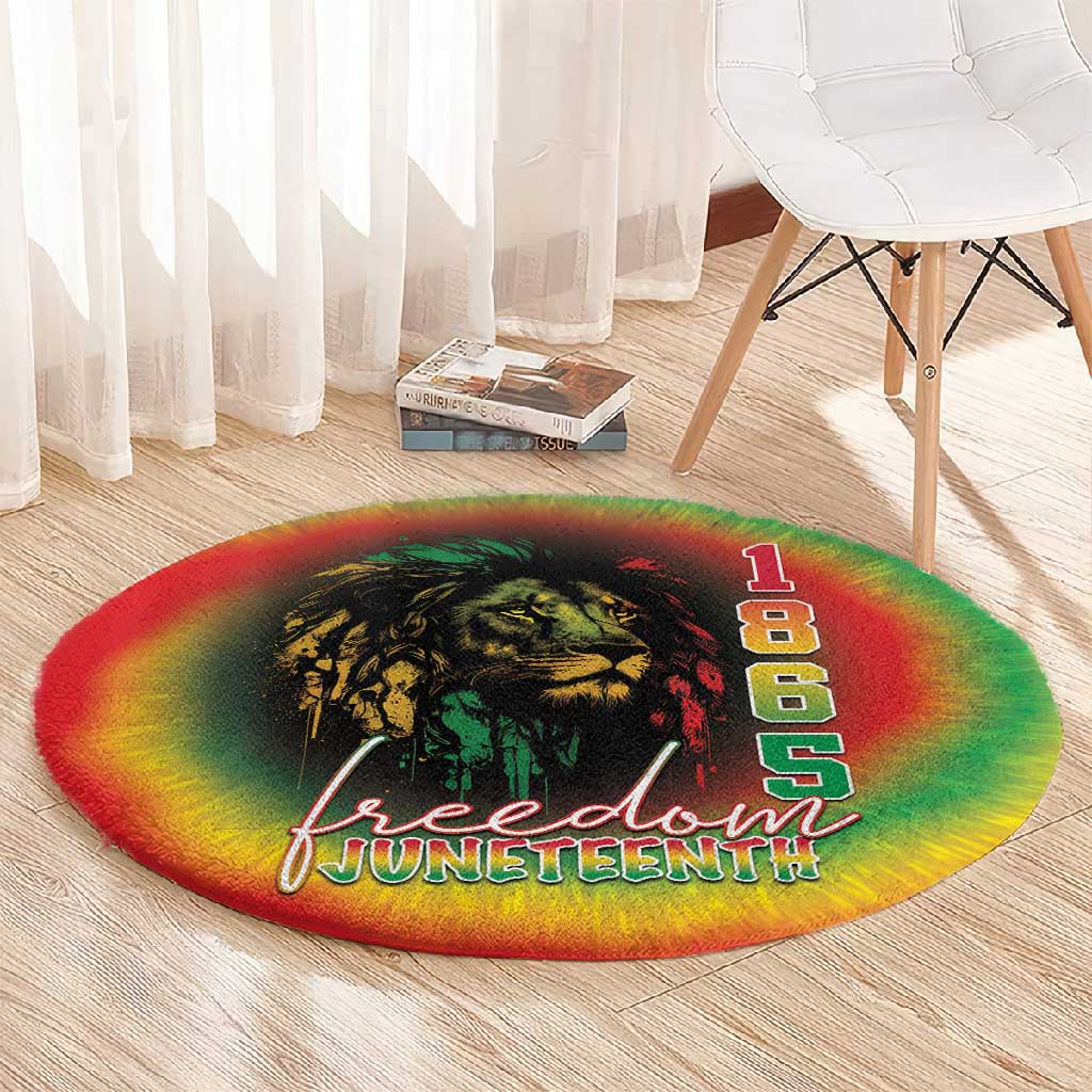 Juneteenth Freedom Day Round Carpet Reggae Tie Dye Style LT05