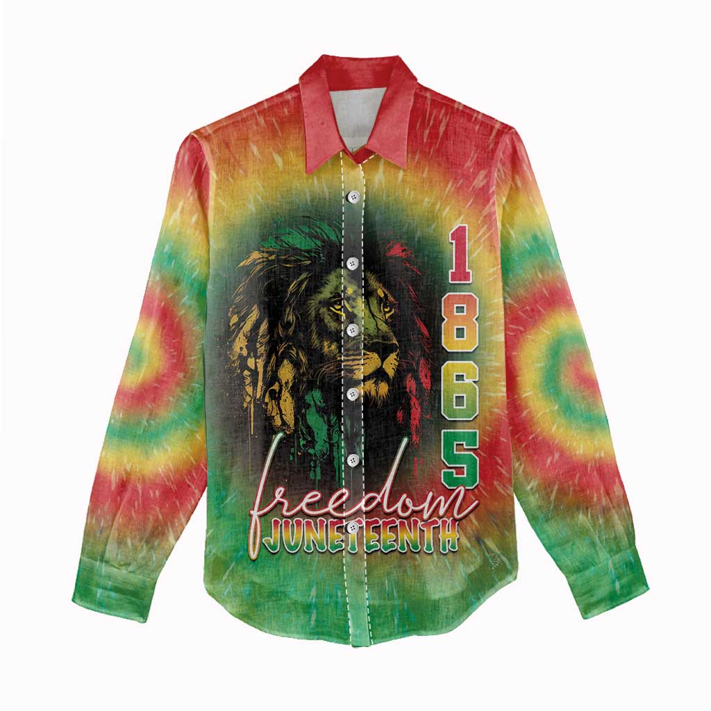 Juneteenth Freedom Day Women Casual Shirt Reggae Tie Dye Style LT05