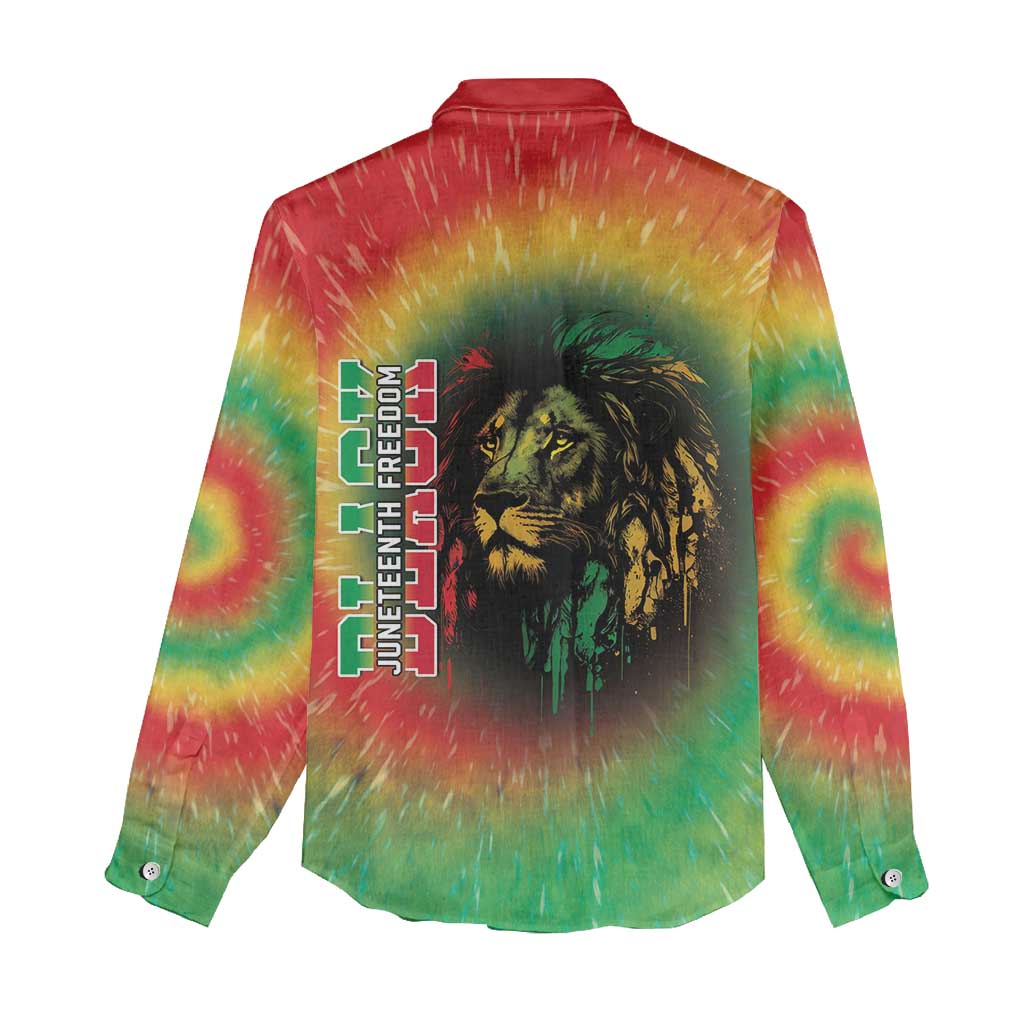 Juneteenth Freedom Day Women Casual Shirt Reggae Tie Dye Style LT05