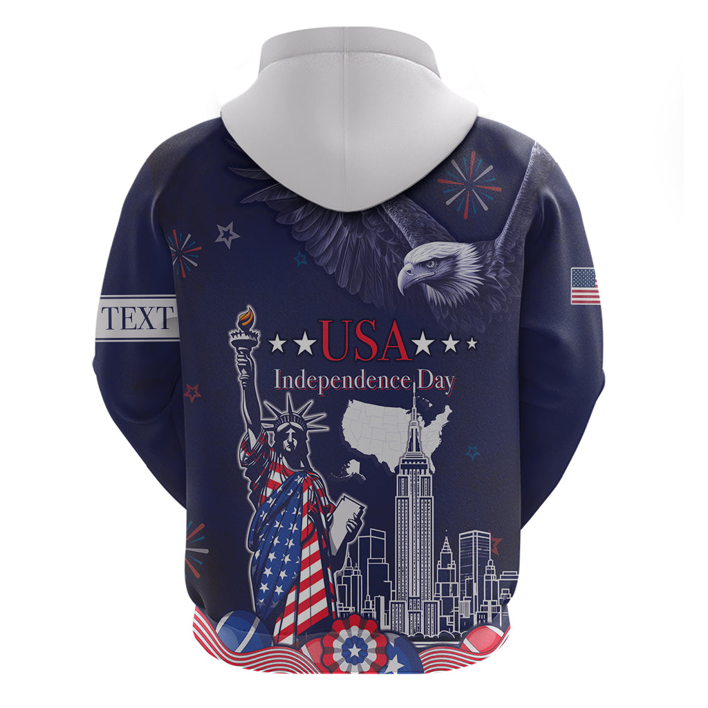 Personalised United States Independence Day Hoodie Freedom 4th Of July Navy Version LT05