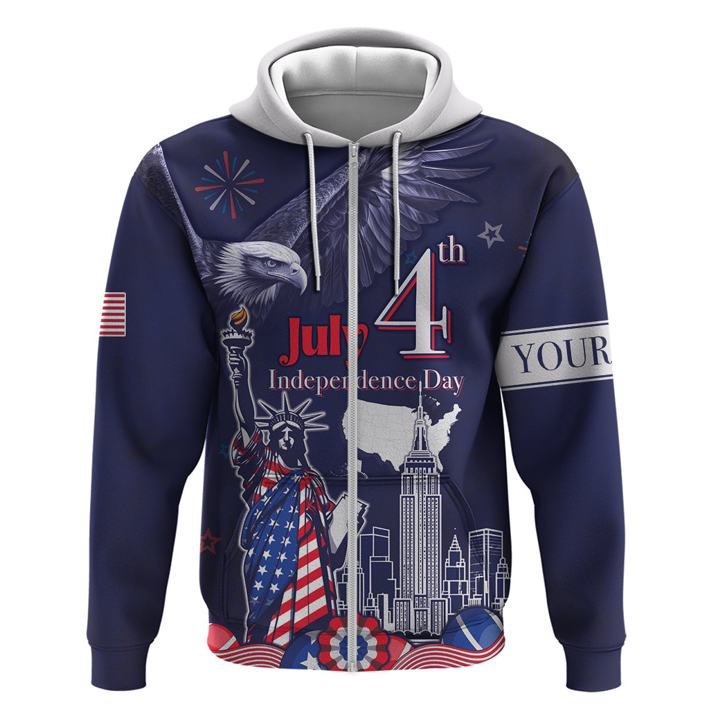 Personalised United States Independence Day Hoodie Freedom 4th Of July Navy Version LT05