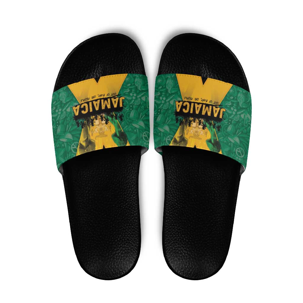 Jamaica Emancipation Day Slide Sandals Wi Likkle But Wi Tallawah LT05