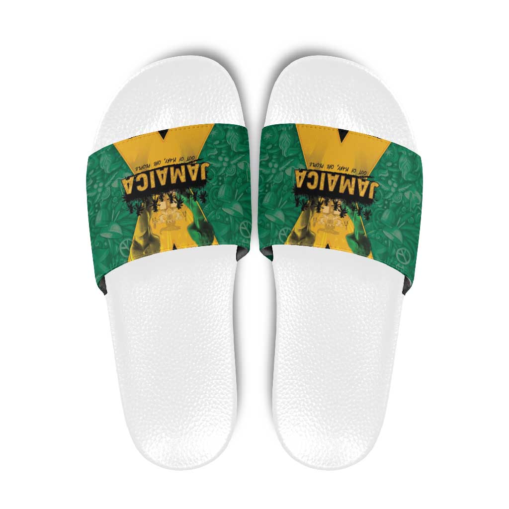 Jamaica Emancipation Day Slide Sandals Wi Likkle But Wi Tallawah LT05