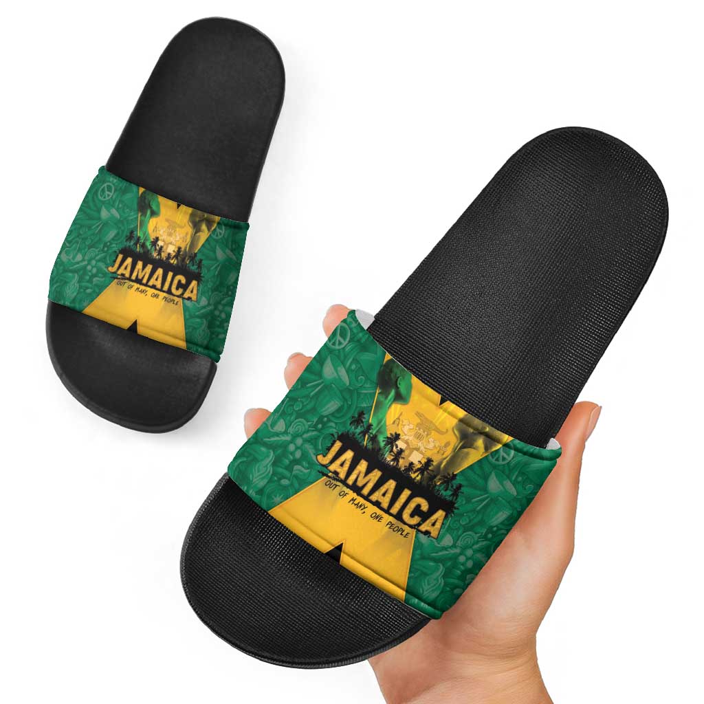 Jamaica Emancipation Day Slide Sandals Wi Likkle But Wi Tallawah LT05