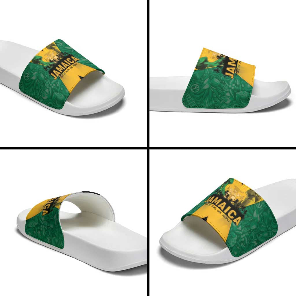 Jamaica Emancipation Day Slide Sandals Wi Likkle But Wi Tallawah LT05