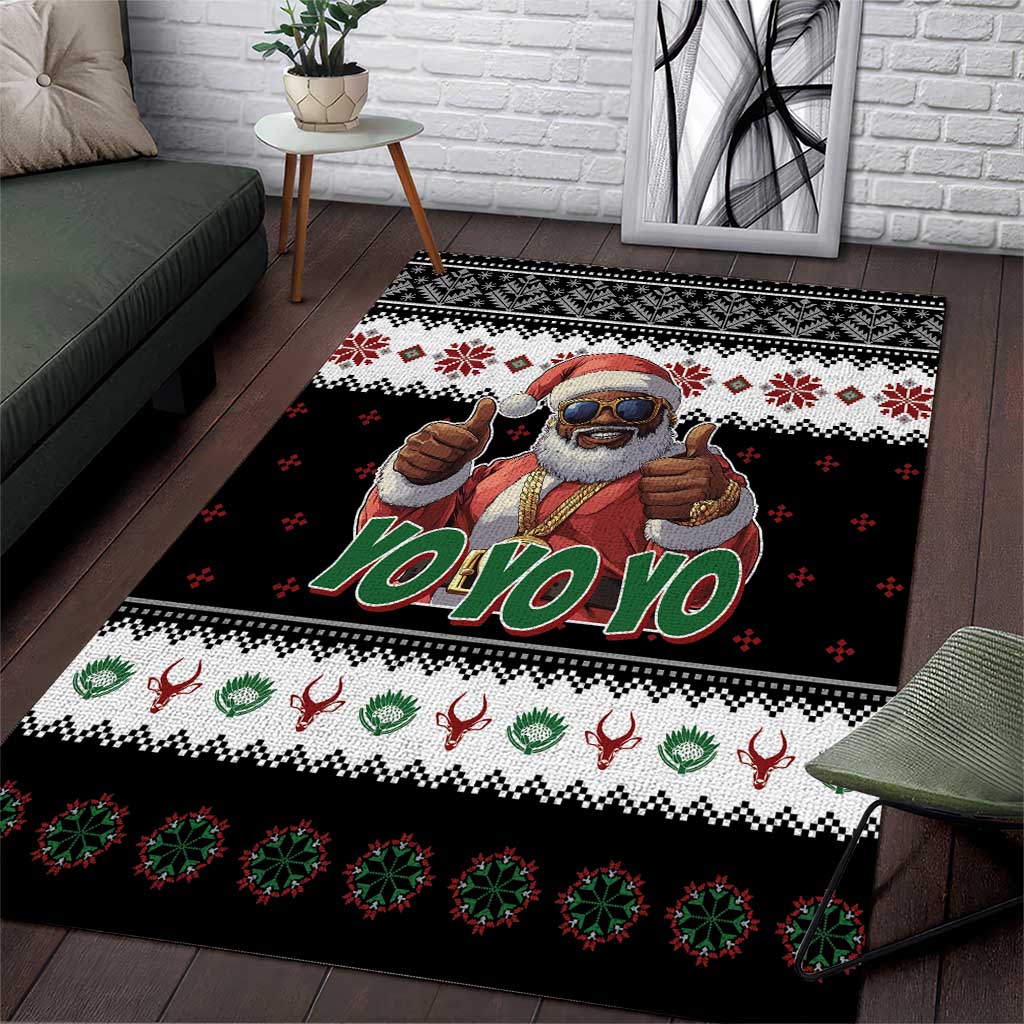 South Africa Christmas Area Rug Hip Hop Santa Claus LT05