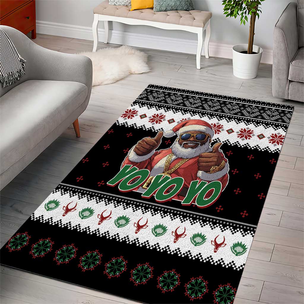South Africa Christmas Area Rug Hip Hop Santa Claus LT05