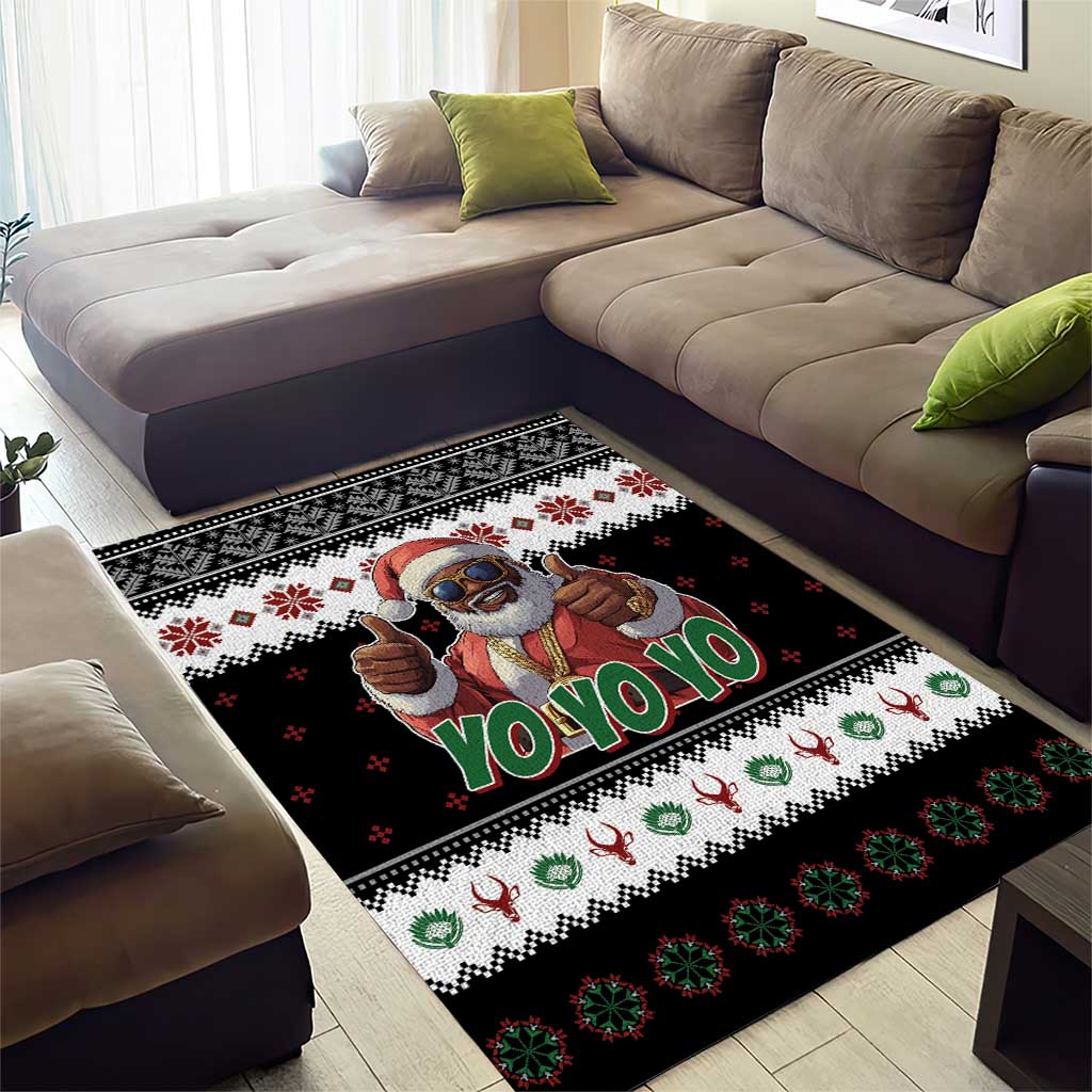 South Africa Christmas Area Rug Hip Hop Santa Claus LT05