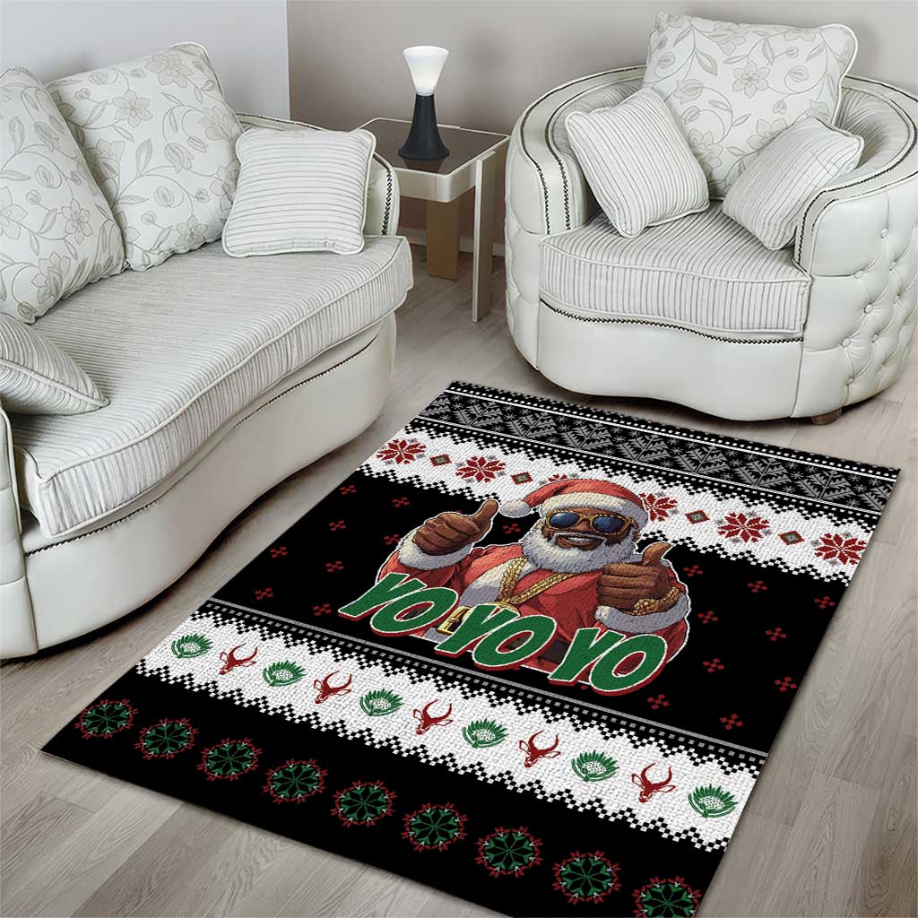 South Africa Christmas Area Rug Hip Hop Santa Claus LT05