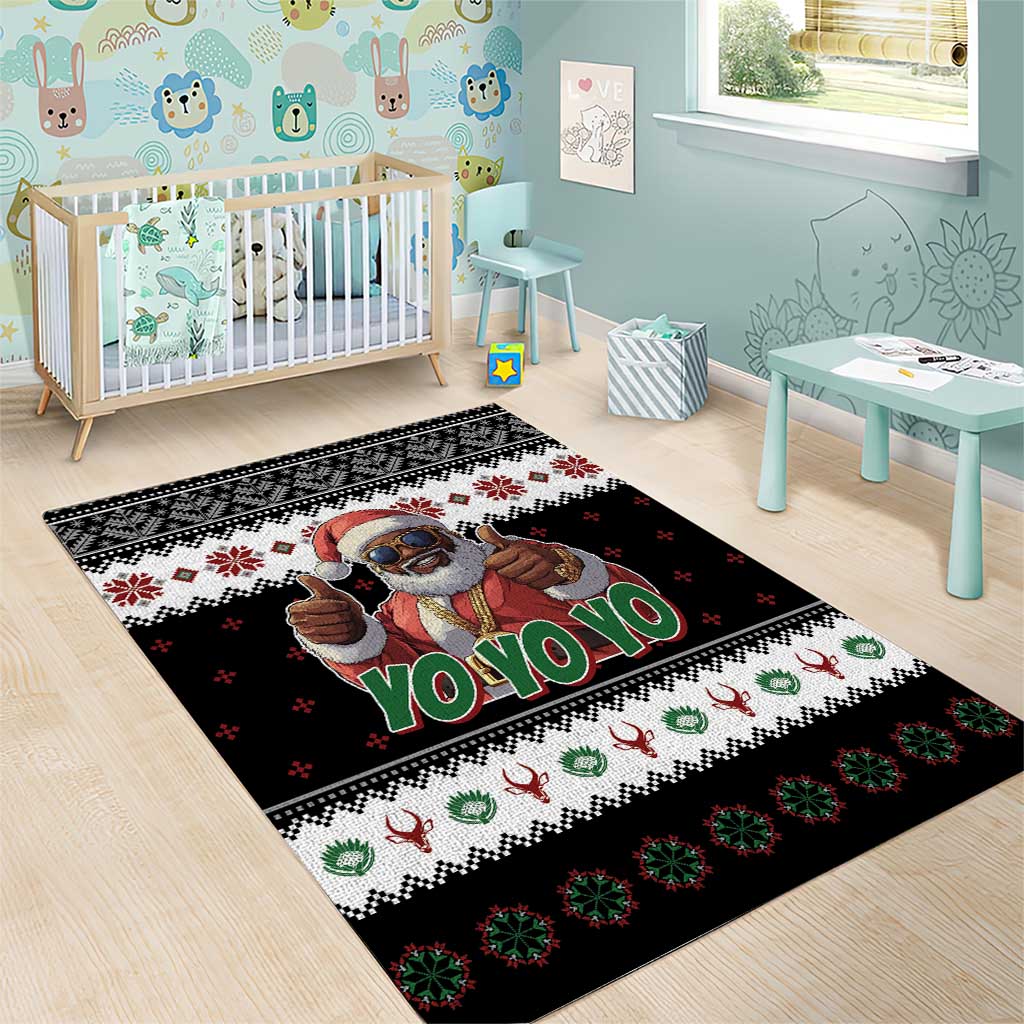 South Africa Christmas Area Rug Hip Hop Santa Claus LT05