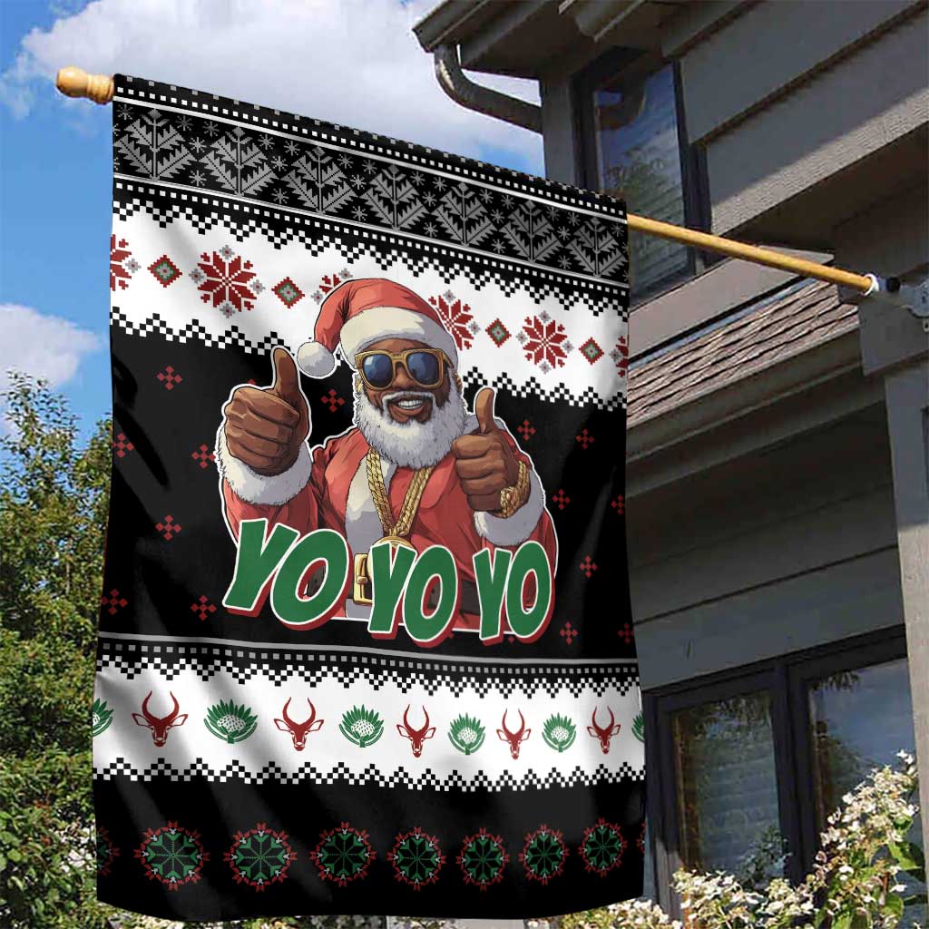 South Africa Christmas Garden Flag Hip Hop Santa Claus LT05