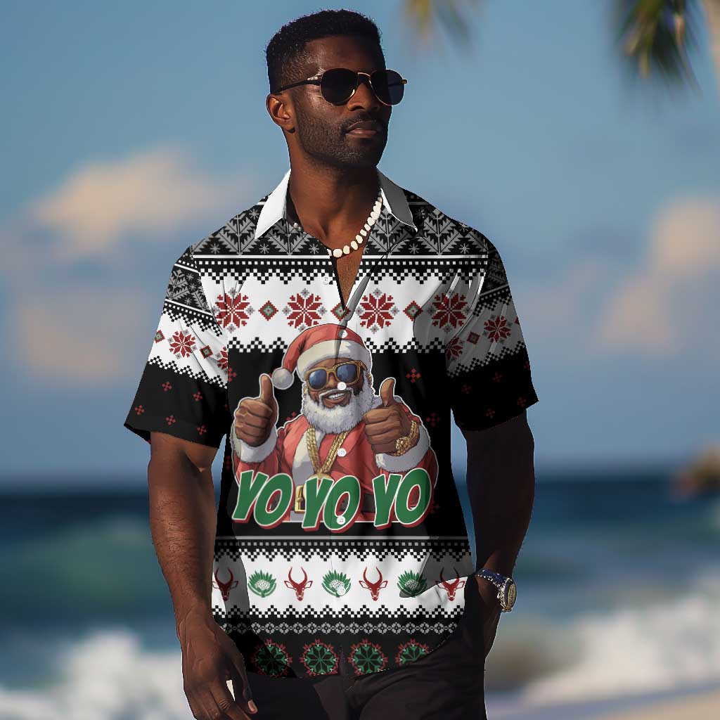 South Africa Christmas Hawaiian Shirt Hip Hop Santa Claus LT05