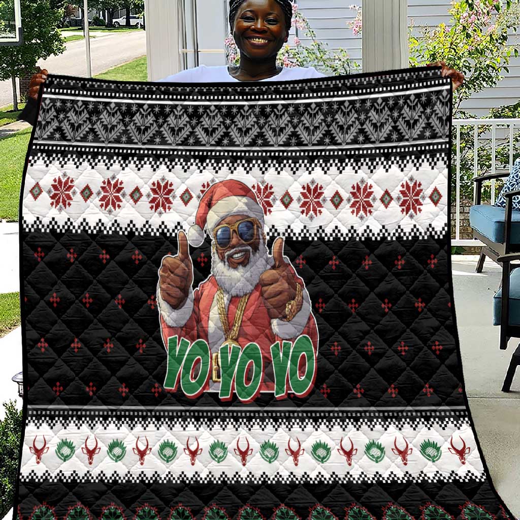 South Africa Christmas Quilt Hip Hop Santa Claus LT05